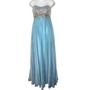 Cache Sequin Gemstone Strapless Empire Gown Dress Prom Ethereal Fairy Y2K 6